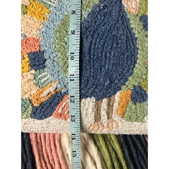 Hanging Boho Wall Art Yarn Woven Peacock Fringe Multi Colored Fabric Wal… - Picture 8 of 9